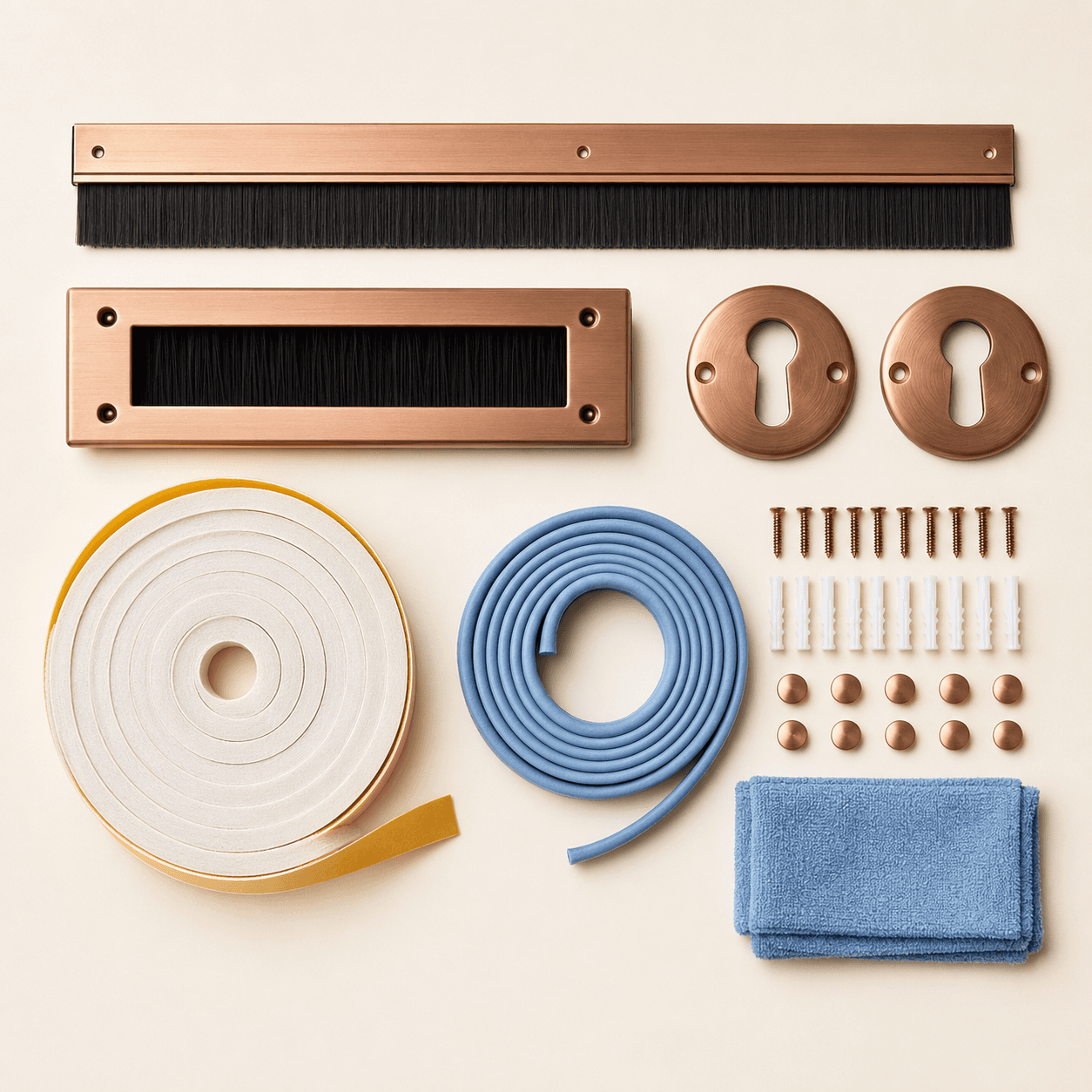 Draught-Proofing Comfort Kit — flat lay showing every included part